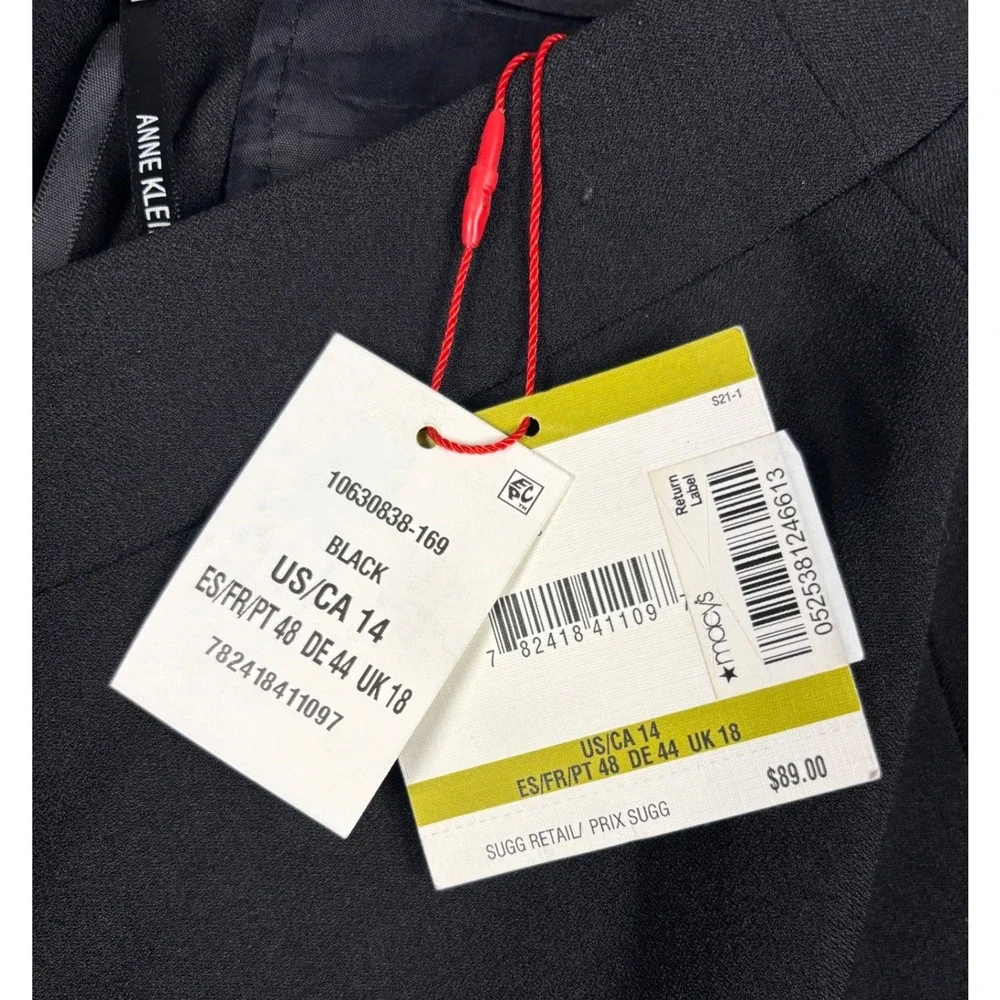 Anne Klein Dress Pants Slim Fit Trousers Size 14 Black‎ 10630838-169